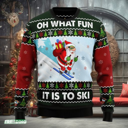 Skiing Oh What Fun Ugly Christmas Sweater Family Christmas Gift