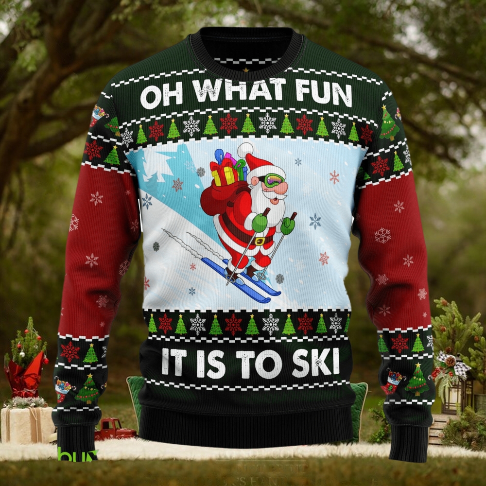 Skiing Oh What Fun Ugly Christmas Sweater Thankgiving Gift Men Women Skiing Oh What Fun Ugly Christmas Sweater Thankgiving Gift Men Women