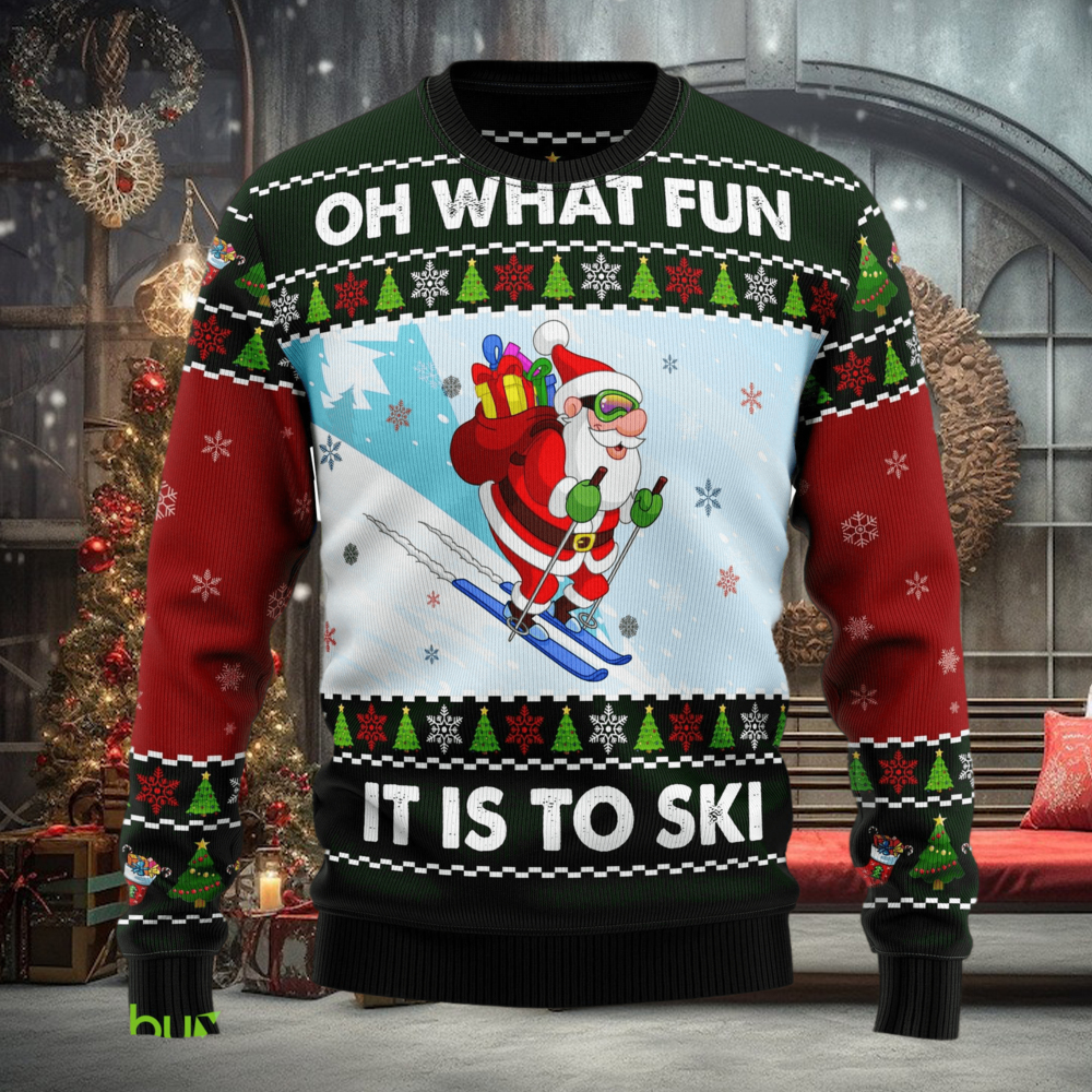 Skiing Oh What Fun Ugly Christmas Sweater Thankgiving Gift Men Women Skiing Oh What Fun Ugly Christmas Sweater Thankgiving Gift Men Women