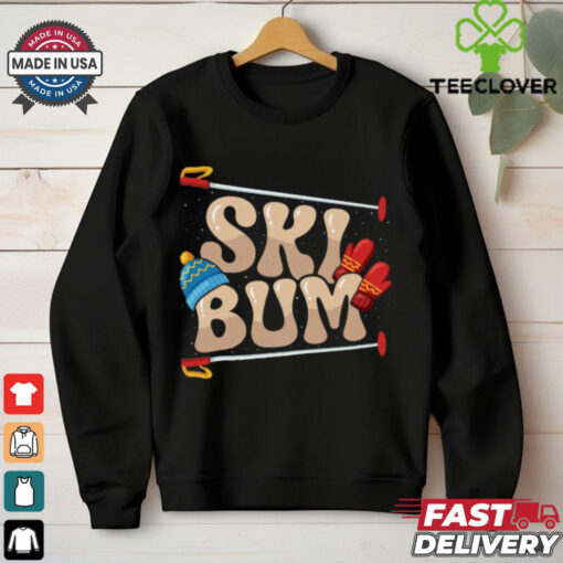 Skiing Ski Bum Ski Vacation Skiers Skiing T Shirt Recovered