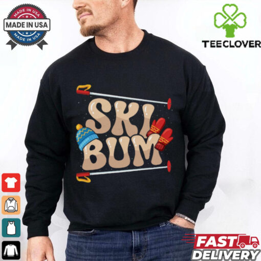 Skiing Ski Bum Ski Vacation Skiers Skiing T Shirt Recovered