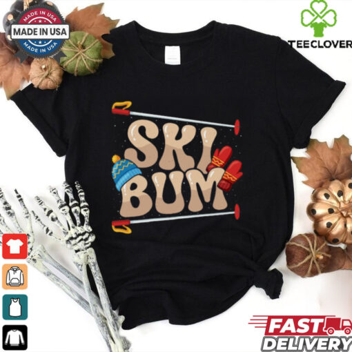 Skiing Ski Bum Ski Vacation Skiers Skiing T Shirt Recovered
