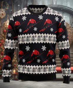 Skiing Ugly Christmas Sweater Thankgiving Gift Men Women