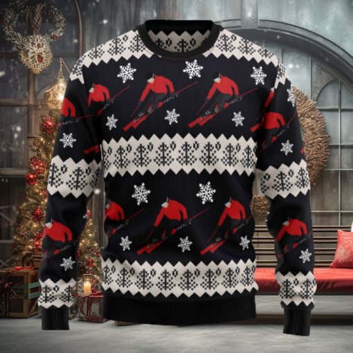 Skiing Ugly Christmas Sweater Thankgiving Gift Men Women