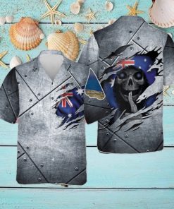 Skull Australian Flag Hawaii Shirt Australia Army