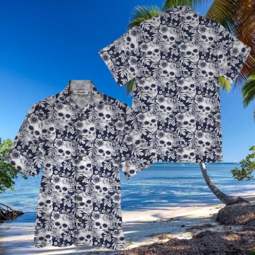 Skull Black White High Quality Unisex Hawaiian Shirt