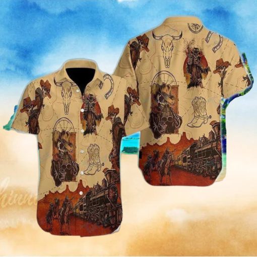 Skull Cowboy All Over Printed Hawaiian Shirt Best Gift