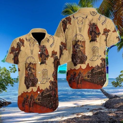 Skull Cowboy All Over Printed Hawaiian Shirt Best Gift