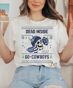Skull Dead Inside But Go Dallas Cowboys Christmas T shirt