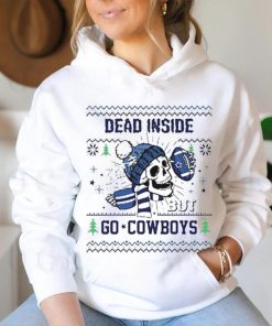 Skull Dead Inside But Go Dallas Cowboys Christmas T shirt