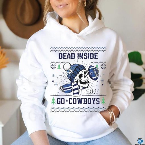 Skull Dead Inside But Go Dallas Cowboys Christmas T shirt