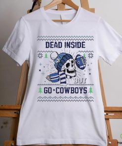 Skull Dead Inside But Go Dallas Cowboys Christmas T shirt