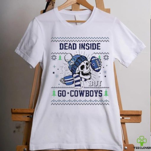 Skull Dead Inside But Go Dallas Cowboys Christmas T shirt
