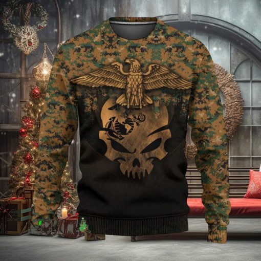 Skull Eagle Marine Corps 3D Sweater Sweatshirt AOP For Christmas Gift Men And Women
