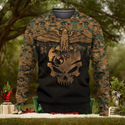 Skull Eagle Marine Corps 3D Sweater Sweatshirt AOP For Christmas Gift Men And Women