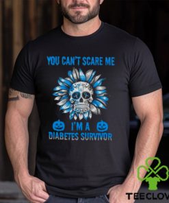 Skull Flower You Can’t Scare Me I’m A Diabetes Survivor Halloween 2023 T Shirt