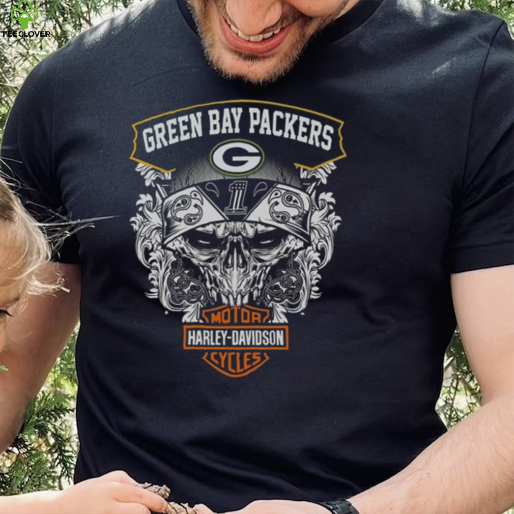 Skull Green Bay Packers Harley Davidson Green Bay Packers New Design T Shirt