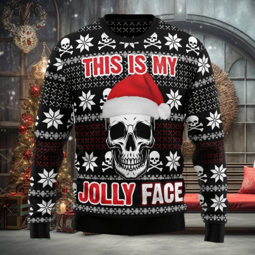 Skull Jolly Face Ugly Christmas Sweater Thankgiving Gift Men Women