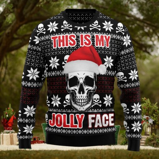Skull Jolly Face Ugly Christmas Sweater Thankgiving Gift Men Women