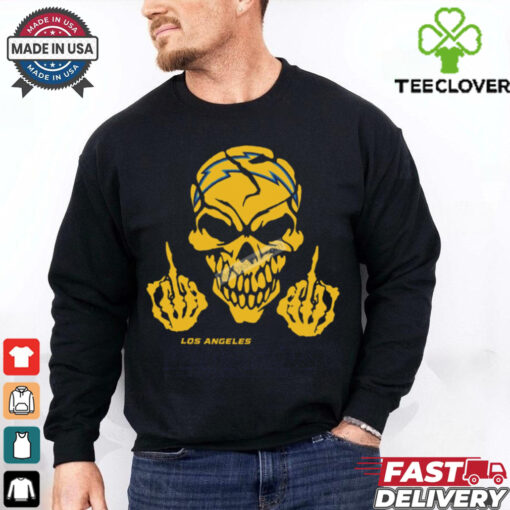 Skull Middle Fingers Los Angeles Chargers Graphic T Shirt