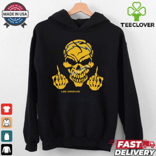 Skull Middle Fingers Los Angeles Chargers Graphic T Shirt