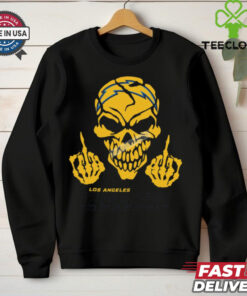 Skull Middle Fingers Los Angeles Chargers Graphic T Shirt