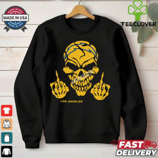 Skull Middle Fingers Los Angeles Chargers Graphic T Shirt