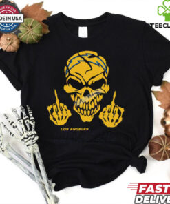Skull Middle Fingers Los Angeles Chargers Graphic T Shirt