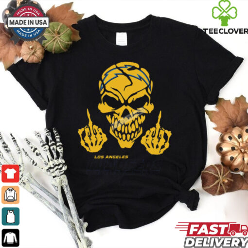 Skull Middle Fingers Los Angeles Chargers Graphic T Shirt