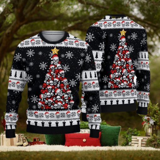 Skull Pine Tree Ugly Christmas 3D Sweater