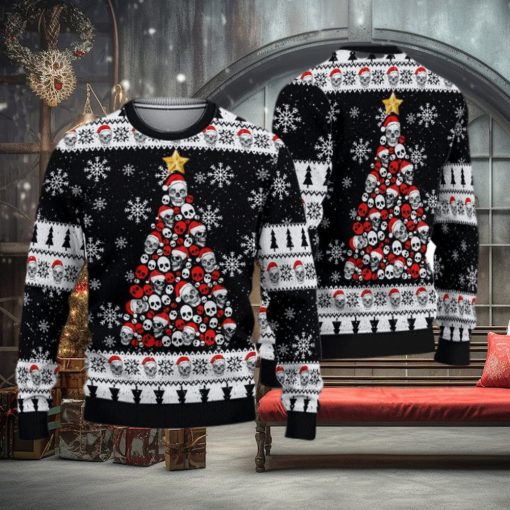 Skull Pine Tree Ugly Christmas 3D Sweater