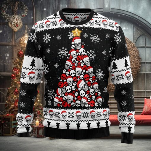 Skull Pine Tree Ugly Christmas Sweater Thankgiving Gift Men Women
