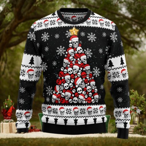 Skull Pine Tree Ugly Christmas Sweater Thankgiving Gift Men Women