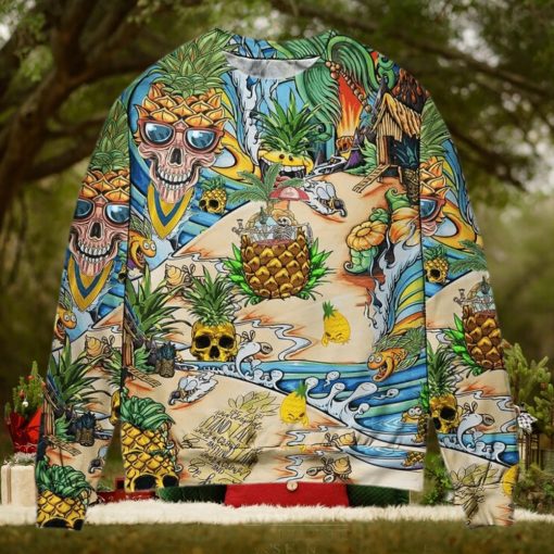 Skull Pineapple Fruit Amazing Ugly Christmas Sweater