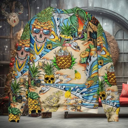 Skull Pineapple Fruit Amazing Ugly Christmas Sweater