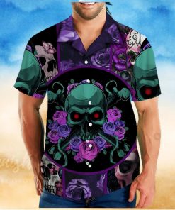 Skull Rose Purple Best Design Unisex Hawaiian Shirt