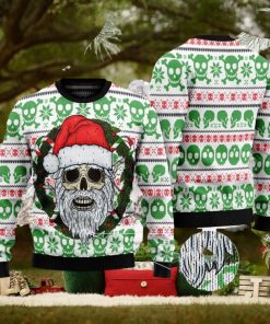 Skull Santa Clause Unisex Womens & Mens Ver 2, Couples Matching, Funny Family Ugly Christmas Holiday Sweater