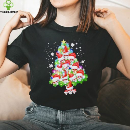 Skull Santa hat Christmas tree shirt