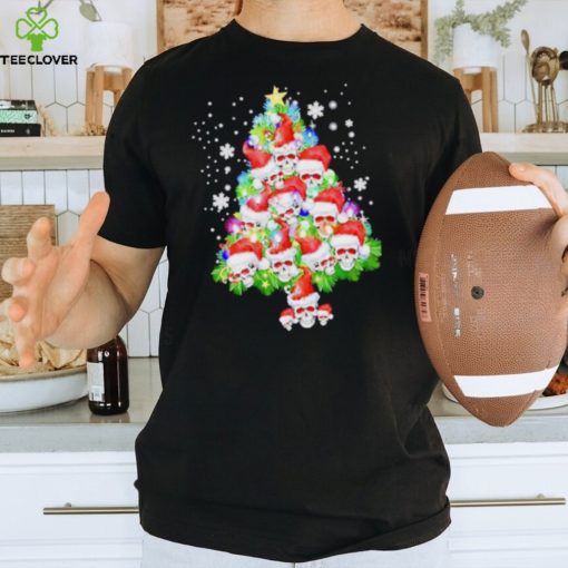 Skull Santa hat Christmas tree shirt