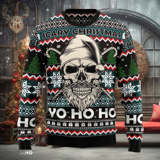 Skull Scary Ugly Christmas Sweater Thankgiving Gift Men Women