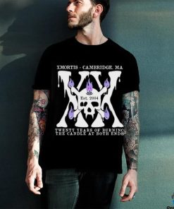 Skull XX xmortis cambridge MA twenty years of burning the candle at both ends est 2004 shirt