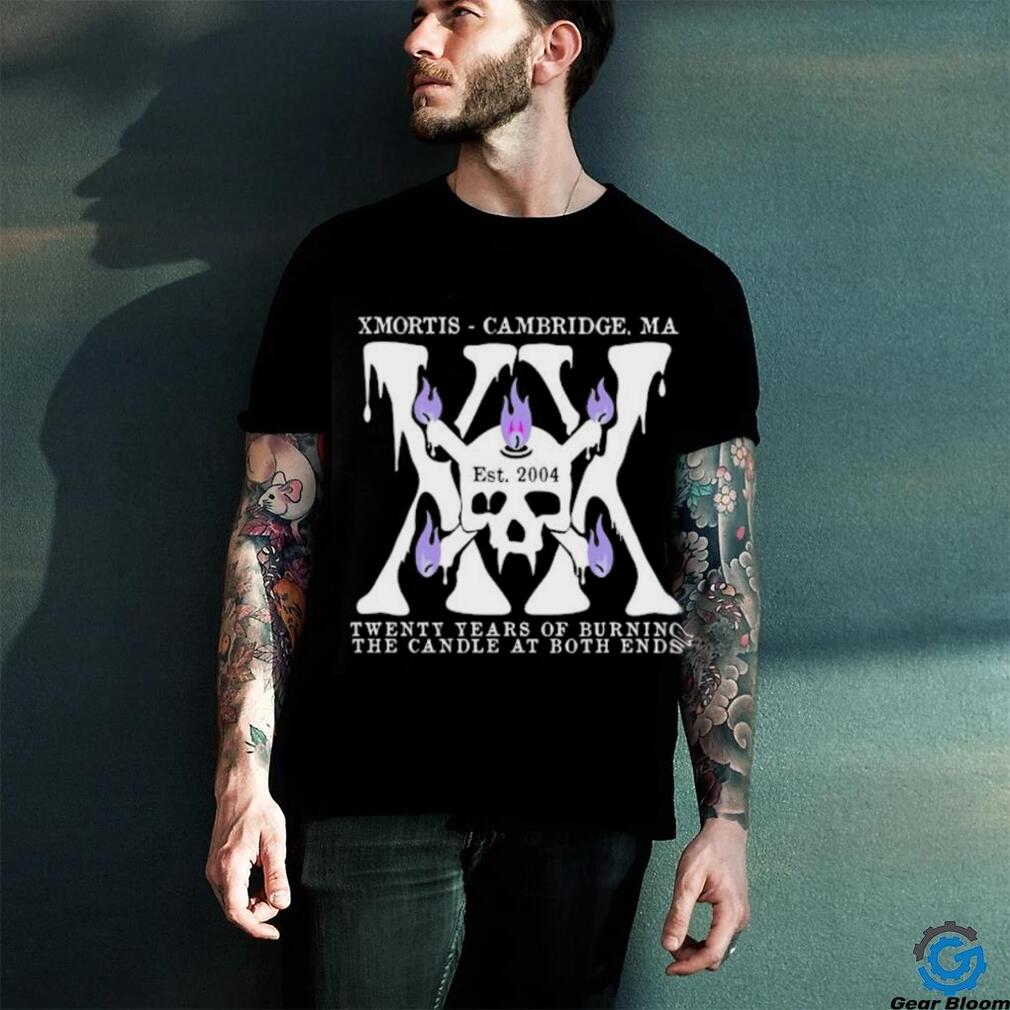 Skull XX xmortis cambridge MA twenty years of burning the candle at both ends est 2004 shirt Skull XX xmortis cambridge MA twenty years of burning the candle at both ends est 2004 shirt