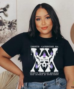 Skull XX xmortis cambridge MA twenty years of burning the candle at both ends est 2004 shirt