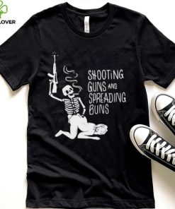 Skull and Sexy lady shooting guns and spreading buns hoodie, sweater, longsleeve, shirt v-neck, t-shirt
