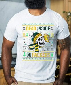 Skull dead inside but go Green Bay Packers Ugly Christmas shirt