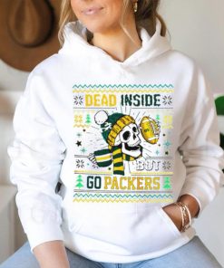 Skull dead inside but go Green Bay Packers Ugly Christmas hoodie, sweater, longsleeve, shirt v-neck, t-shirt