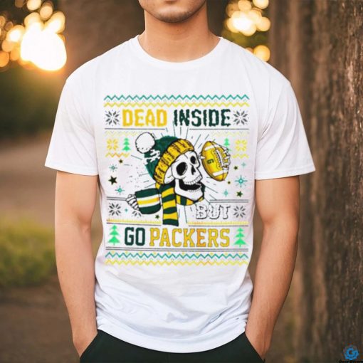 Skull dead inside but go Green Bay Packers Ugly Christmas hoodie, sweater, longsleeve, shirt v-neck, t-shirt