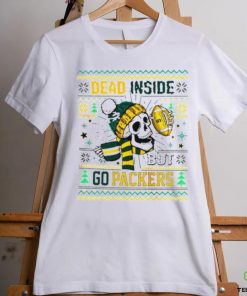 Skull dead inside but go Green Bay Packers Ugly Christmas hoodie, sweater, longsleeve, shirt v-neck, t-shirt