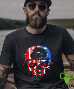 Skull in USA American colors shirt