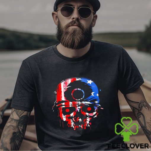Skull in USA American colors shirt